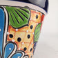 Blue Rim Talavera Ceramic Planter 8" | Large Decorative Flower Pot
