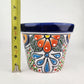 Blue Rim Talavera Ceramic Planter 7" | Indoor & Outdoor Planter