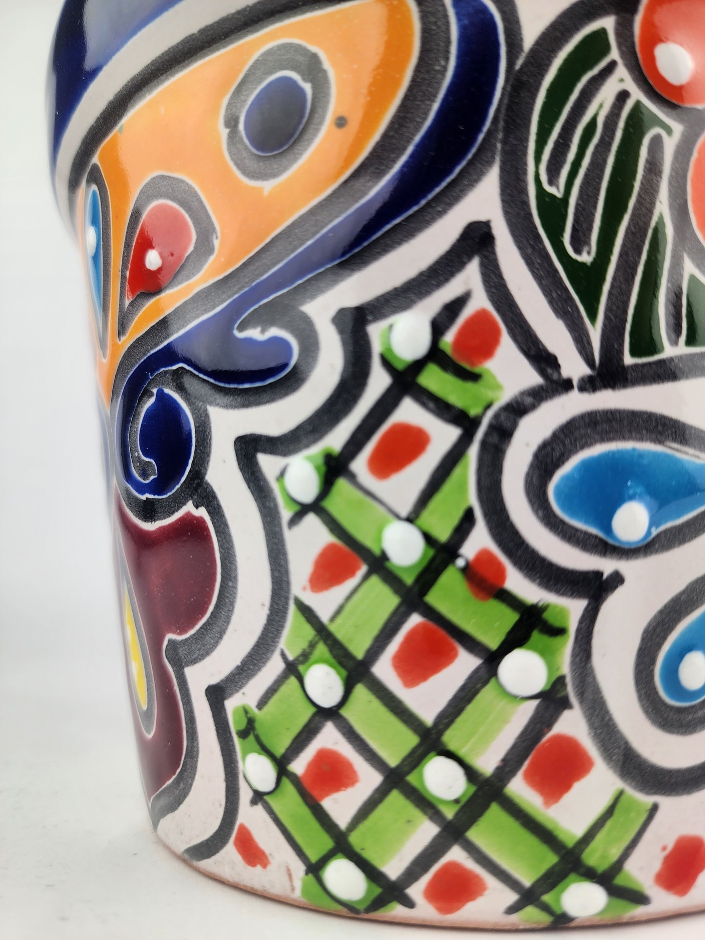Blue Rim Talavera Ceramic Planter 7" | Indoor & Outdoor Planter