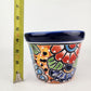 Blue Rim Talavera Ceramic Planter 6" | Decorative Flower Pot