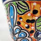 Blue Rim Talavera Ceramic Planter 6" | Decorative Flower Pot