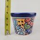 Blue Rim Talavera Ceramic Planter 5" | Succulent Planter