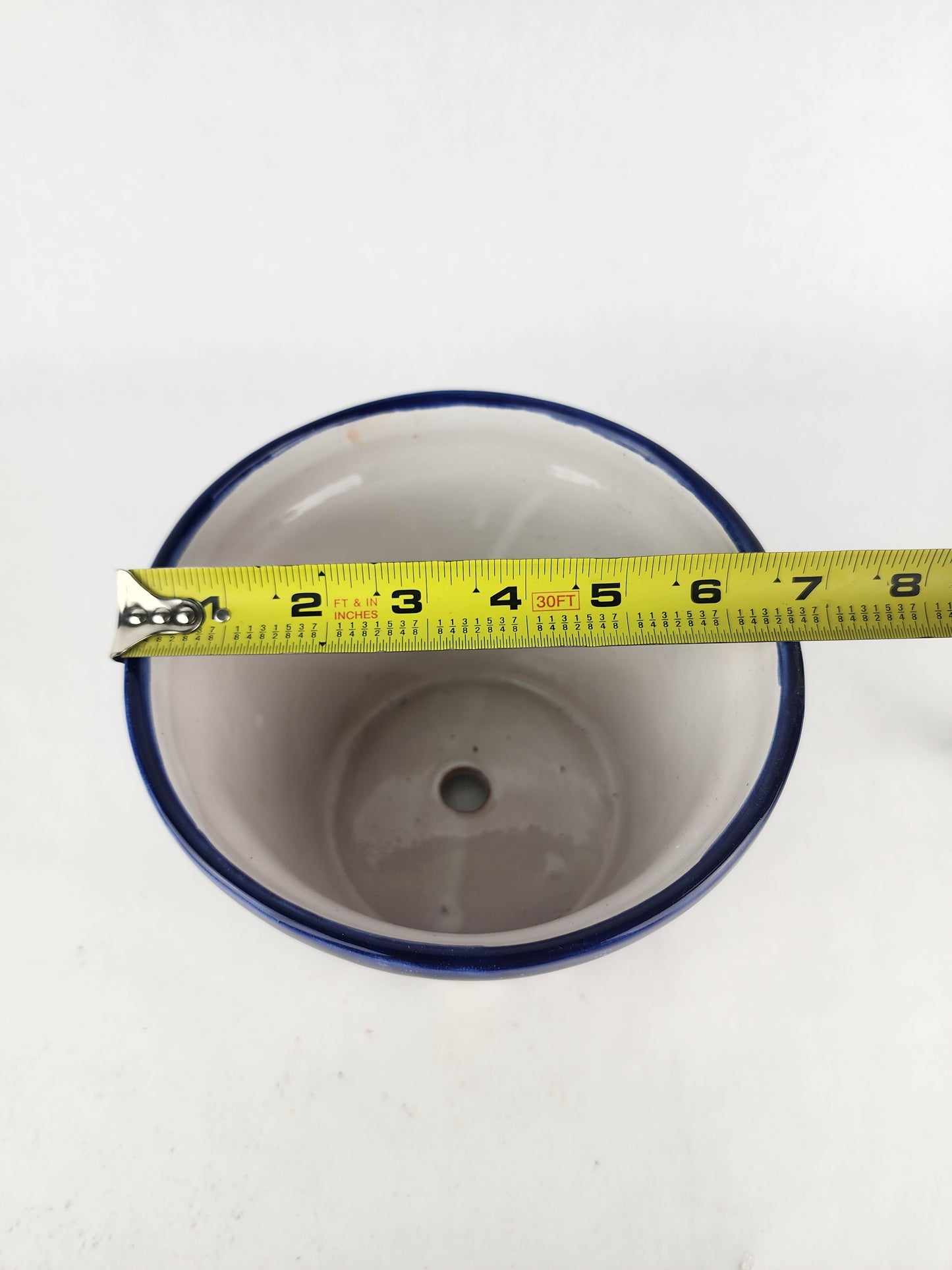 Blue Rim Talavera Ceramic Planter 7" | Indoor & Outdoor Planter