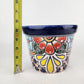 Blue Rim Talavera Ceramic Planter 7" | Indoor & Outdoor Planter