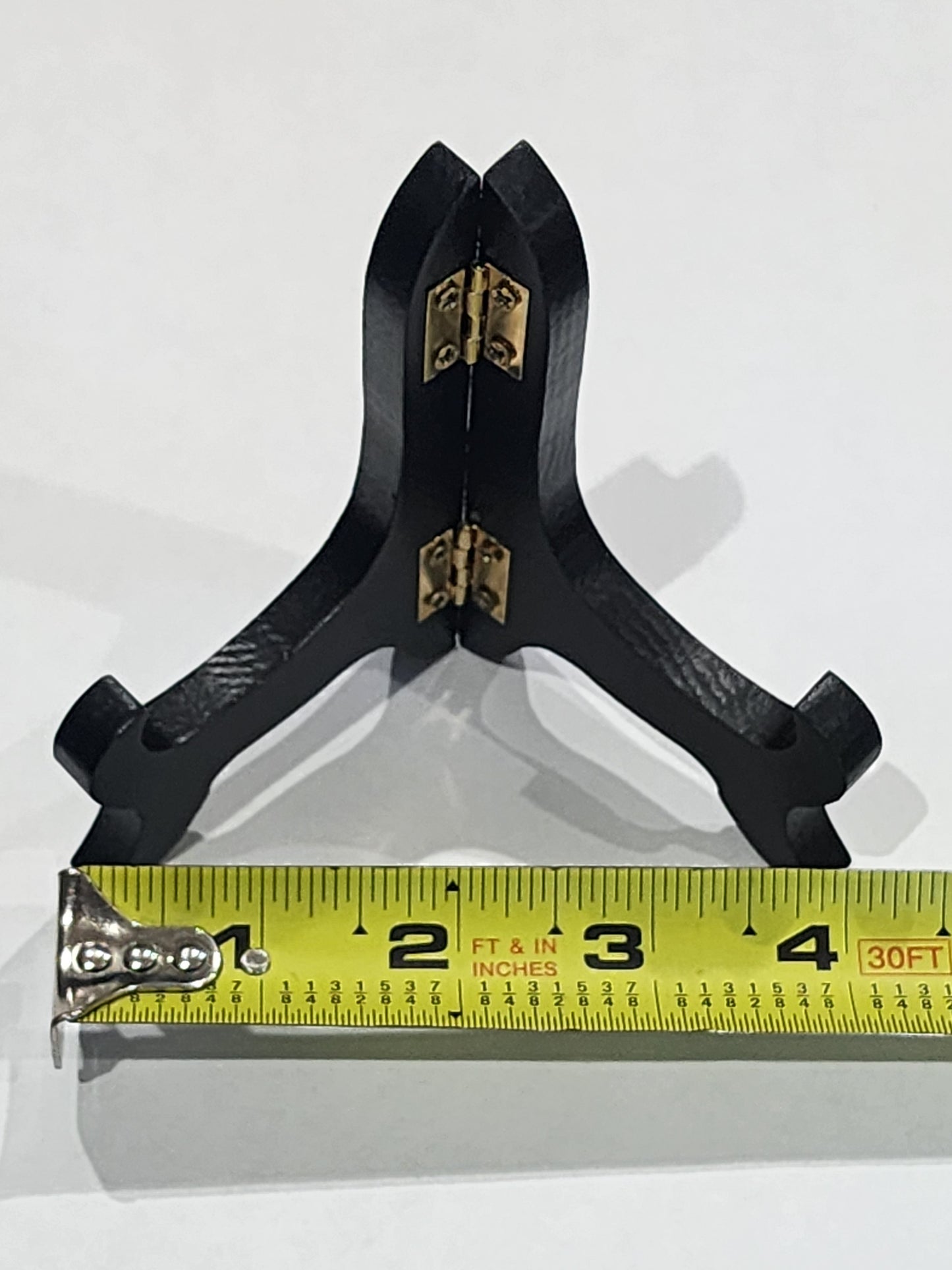 Black Wood Display Stand 4" | Ceramic Tile & Mini Artwork Easel