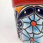 Red Rim Talavera-Style Ceramic Planter 8" | Statement Plant Pot