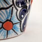 Red Rim Talavera-Style Ceramic Planter 8" | Statement Plant Pot