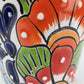 Red Rim Talavera-Style Ceramic Planter 7" | Floral Houseplant Pot