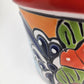 Red Rim Talavera-Style Ceramic Planter 7" | Floral Houseplant Pot