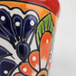 Red Rim Talavera-Style Ceramic Planter 6" | Floral Houseplant Pot