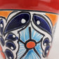 Red Rim Talavera-Style Ceramic Planter 5" | Small Indoor Plant Pot