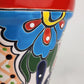 Red Rim Talavera-Style Ceramic Planter 8" | Indoor Plant Pot