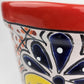Red Rim Talavera-Style Ceramic Planter 7" | Indoor Plant Pot