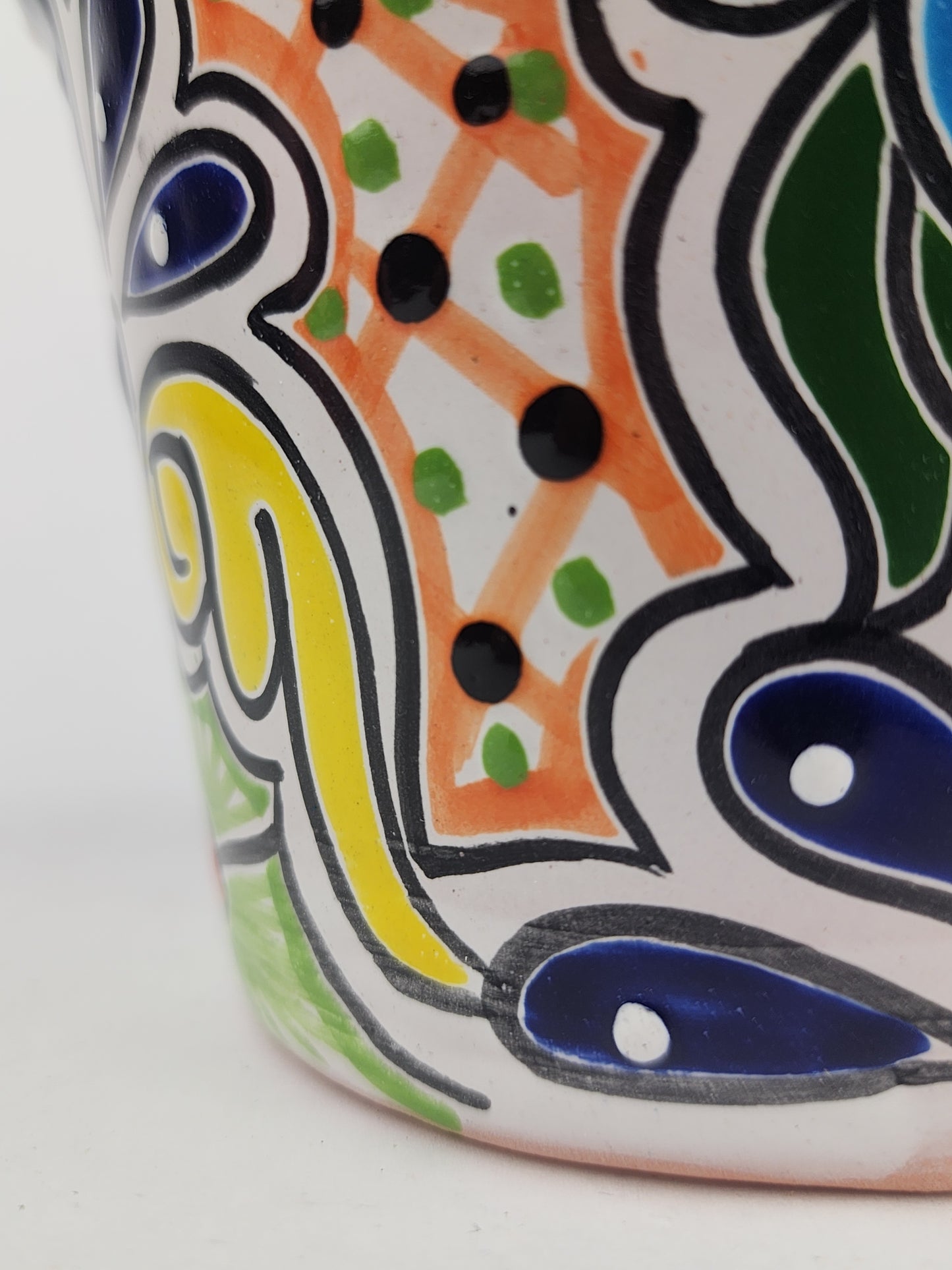 Red Rim Talavera-Style Ceramic Planter 6" | Indoor Plant Pot