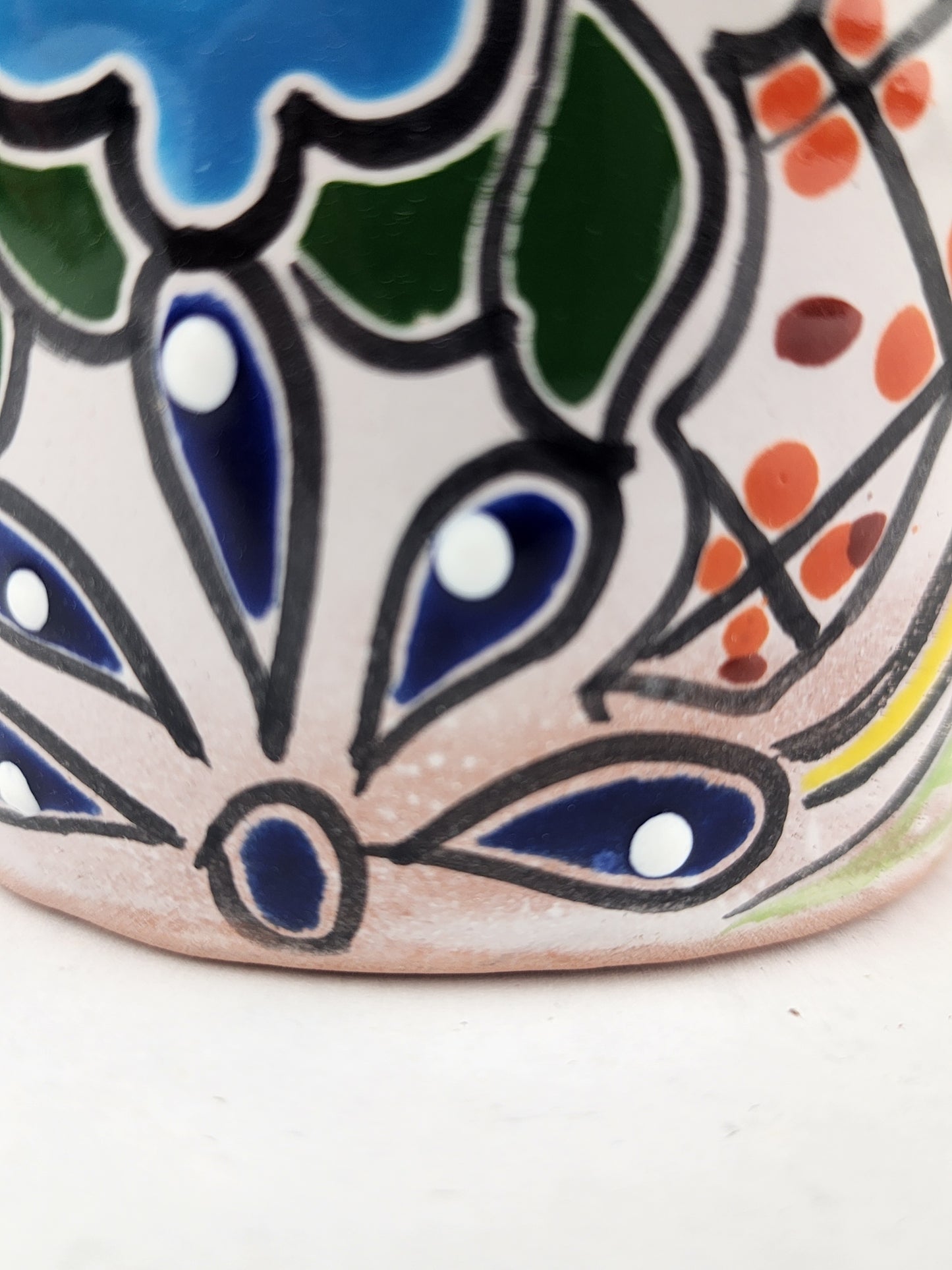 Red Rim Talavera-Style Ceramic Planter 5" | Succulent Plant Pot