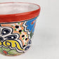 Red Rim Talavera-Style Ceramic Planter 5" | Succulent Plant Pot