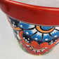 Red Rim Talavera-Style Ceramic Planter 8" | Decorative Flower Pot