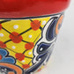 Red Rim Talavera-Style Ceramic Planter 7" | Succulent Plant Pot