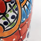 Red Rim Talavera-Style Ceramic Planter 8" | Floral Houseplant Pot