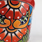 Red Rim Talavera-Style Ceramic Planter 7" | Decorative Flower Pot