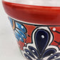 Red Rim Talavera-Style Ceramic Planter 6" | Decorative Flower Pot
