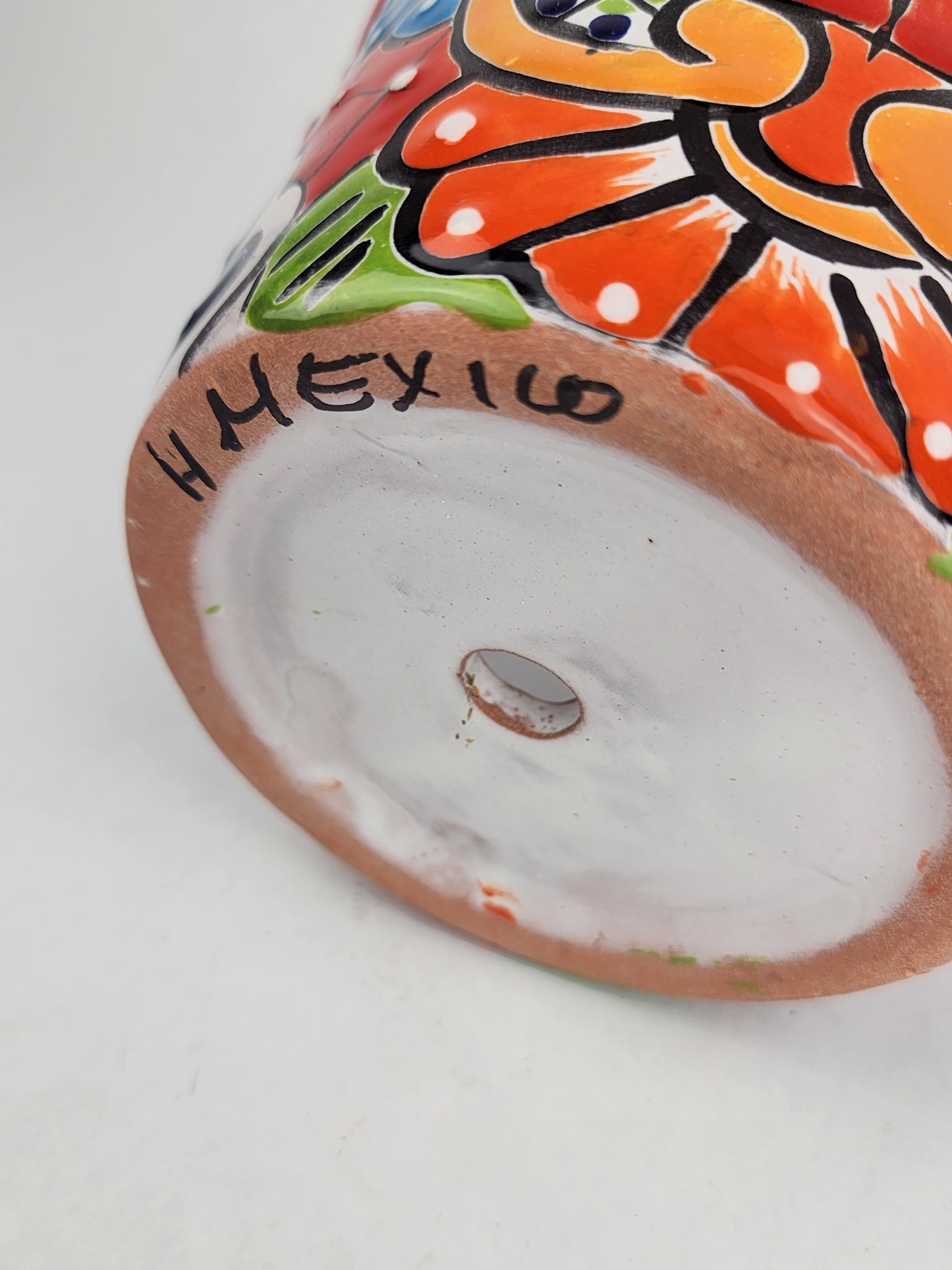 Red Rim Talavera-Style Ceramic Planter 6" | Decorative Flower Pot