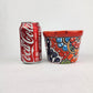 Red Rim Talavera-Style Ceramic Planter 5" | Small Indoor Plant Pot