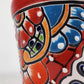 Red Rim Talavera-Style Ceramic Planter 5" | Small Indoor Plant Pot
