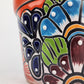 Red Orange Rim Talavera-Style Ceramic Planter 7" | Indoor Plant Pot