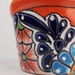 Red Orange Rim Talavera-Style Ceramic Planter 6" | Decorative Plant Pot