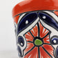 Red Orange Rim Talavera-Style Ceramic Planter 5" | Small Indoor Plant Pot