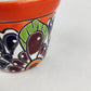 Red Orange Rim Talavera-Style Ceramic Planter 5" | Small Indoor Plant Pot