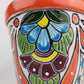 Red Orange Rim Talavera-Style Ceramic Planter 8" | Houseplant Pot