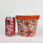 Red Orange Rim Talavera-Style Ceramic Planter 7" | Houseplant Pot