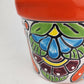 Red Orange Rim Talavera-Style Ceramic Planter 7" | Houseplant Pot