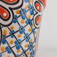 Red Orange Rim Talavera-Style Ceramic Planter 7" | Houseplant Pot