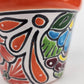 Red Orange Rim Talavera-Style Ceramic Planter 6" | Houseplant Pot