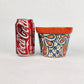 Red Orange Rim Talavera-Style Ceramic Planter 5" | Succulent Plant Pot