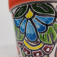 Red Orange Rim Talavera-Style Ceramic Planter 5" | Succulent Plant Pot