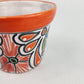 Red Orange Rim Talavera-Style Ceramic Planter 5" | Succulent Plant Pot