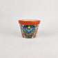 Red Orange Rim Talavera-Style Ceramic Planter 5" | Succulent Plant Pot