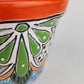 Red Orange Rim Talavera-Style Ceramic Planter 8" | Indoor Plant Pot