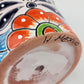 Red Orange Rim Talavera-Style Ceramic Planter 8" | Indoor Plant Pot