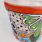 Red Orange Rim Talavera-Style Ceramic Planter 7" | Succulent Plant Pot