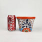 Red Orange Rim Talavera-Style Ceramic Planter 6" | Succulent Plant Pot