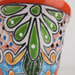 Red Orange Rim Talavera-Style Ceramic Planter 6" | Succulent Plant Pot