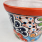 Red Orange Rim Talavera-Style Ceramic Planter 6" | Succulent Plant Pot