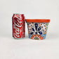 Red Orange Rim Talavera-Style Ceramic Planter 5" | Decorative Flower Pot