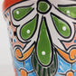 Red Orange Rim Talavera-Style Ceramic Planter 5" | Decorative Flower Pot