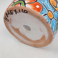 Red Orange Rim Talavera-Style Ceramic Planter 5" | Decorative Flower Pot